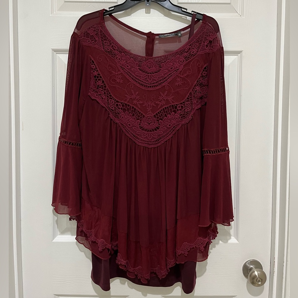 Womens Clothes 4 Piece Bundle Andree by Unit Bell Sleeve Embroidered Top Size 1X - Picture 3 of 16
